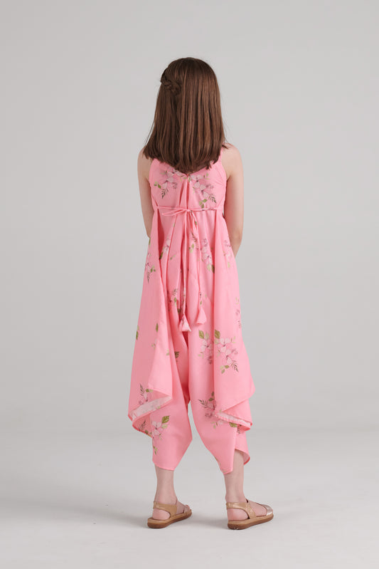 Taffy Pink Palazzo Jumpsuit Kids