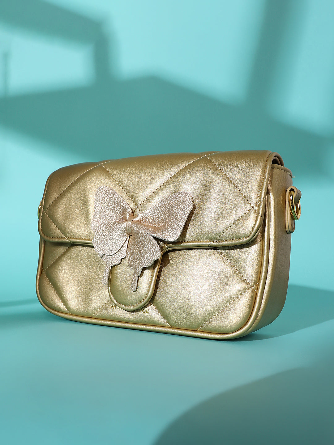 Women's The Quilted Butterfly Shoulder Bag - Antique Gold