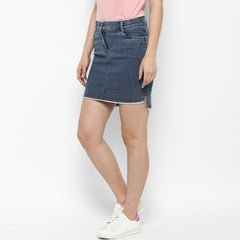Women's Hi Lo Frayed Hemline Skirt