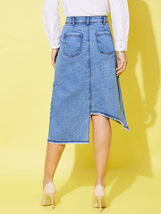 Women's Denim Hi Lo Skirt