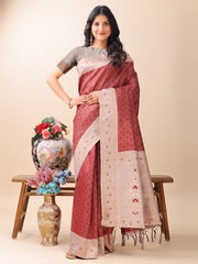 Graceful Blue & Beige Lichi Silk Saree with Elegant Woven Pallu – Timeless Beauty for Every Occasion