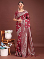Banarasi Silk Saree with Zari Weaving - A Timeless Tale of Elegance