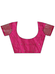 Stunning Beige & Red Linen Saree with Floral Print and Rich Zari Pallu – Festive & Traditional Wear