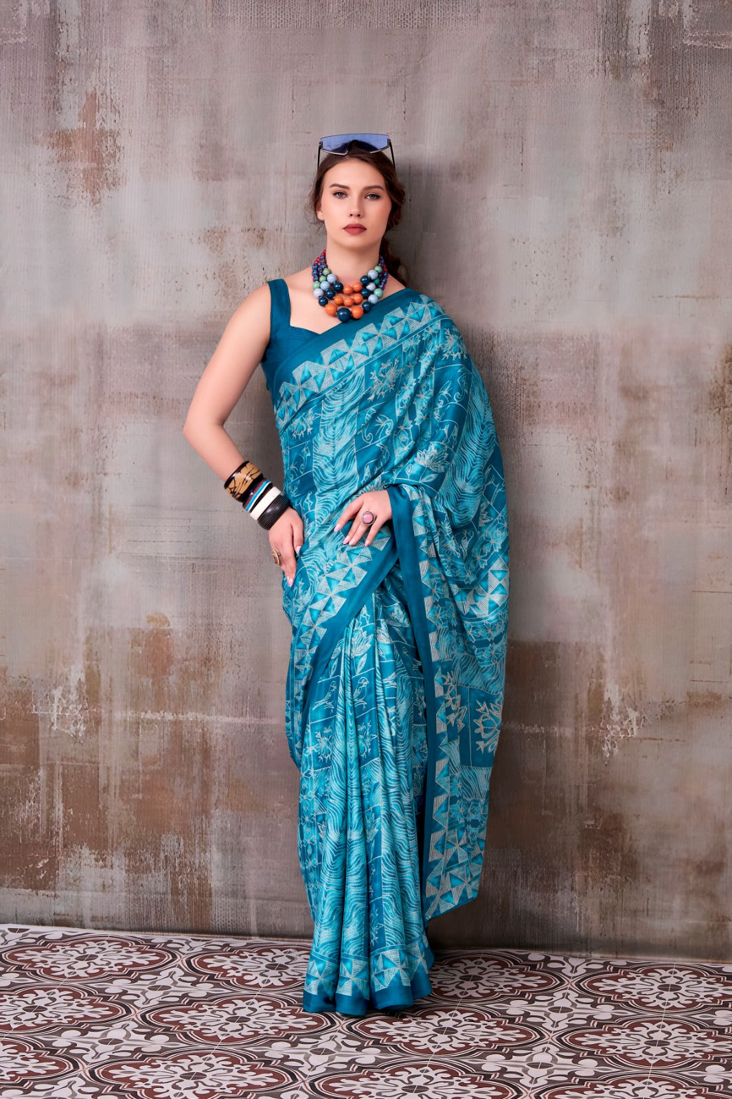 Soft-Modal-Silk-saree-with-stylish-prints-mahrani