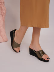 صندل أنيق مفتوح من الخلف بكعب إسفيني 3 بوصات