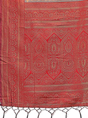 Majestic Red & Grey Silk Saree with Rich Woven Pallu – A Regal Touch for Special Moments