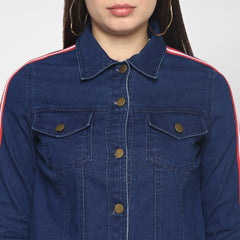 Women's Navy Blue Jacket with Red Tape
