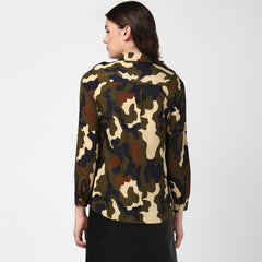 Women's Army Print Camouflage Print Shirt