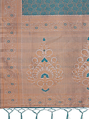 Graceful Blue & Beige Lichi Silk Saree with Elegant Woven Pallu – Timeless Beauty for Every Occasion