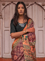 Women's Viscose Silk Printed Designer Saree With Blouse Piece
