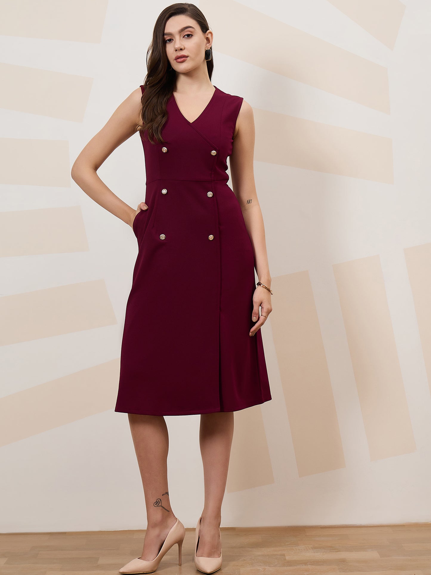 Scuba Sleeveless Formal Blazer Dress