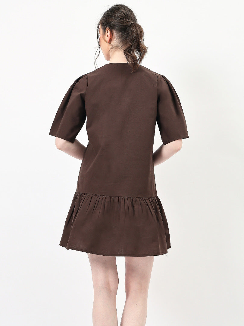 Floral Embroidered Mini Dress-ADR-19729A