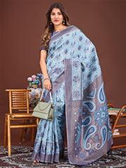 Grace in Every Thread: Pink Patola Linen Cotton Saree Woven with Cultural Elegance