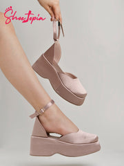حذاء Shoetopia الأنيق باللون الخوخي الأنيق للنساء والفتيات