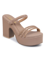 Casual Fashion Sandals Open Back Block Heels
