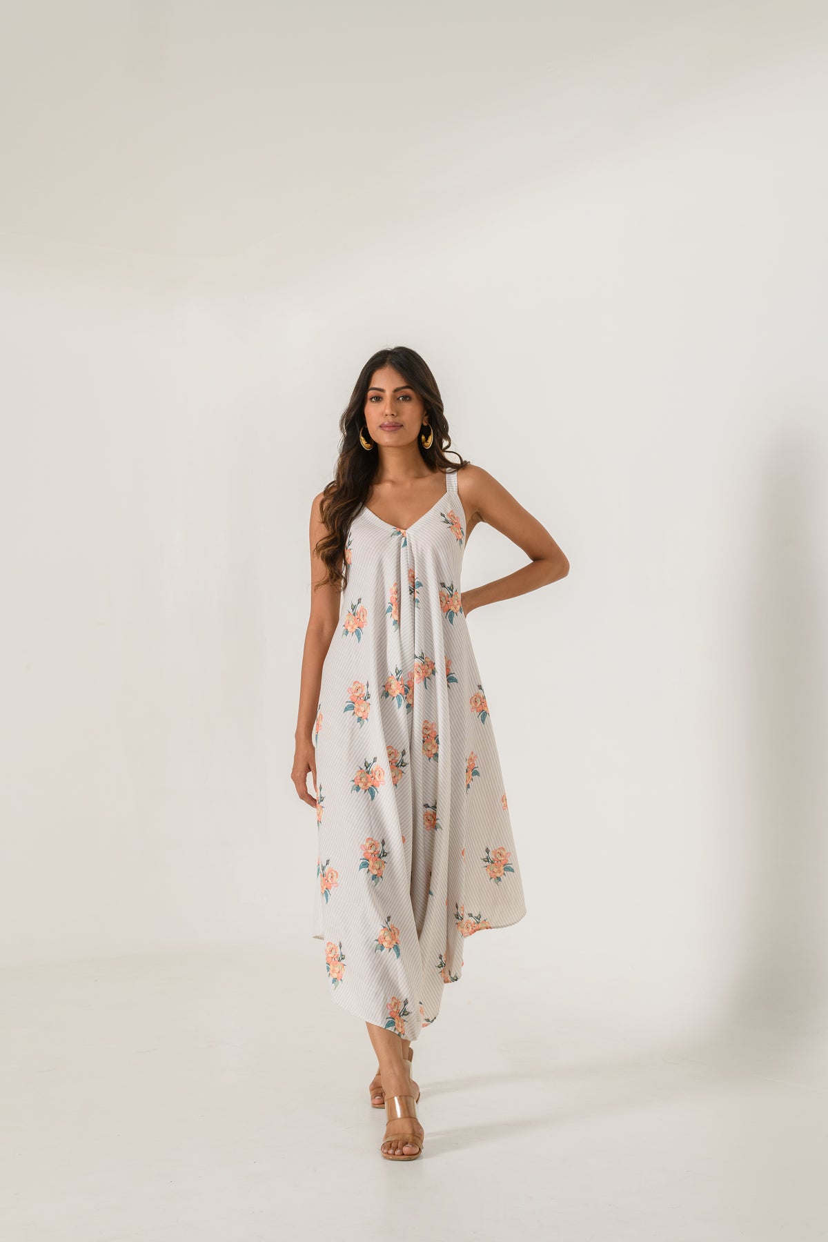 Pista Green Striped Palazzo Jumpsuit