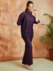 Women's Purple Co ords Set