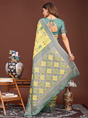 Radiant Linen Cotton Patola Saree - Where Tradition Dances with Elegance