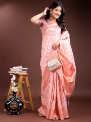 Light Green Linen Cotton Saree – Elegant Simplicity for Everyday Grace
