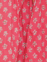 Placement Print Three-Fourth Sleeves Above Knee Length Cotton Kurta With Sharara - Pink