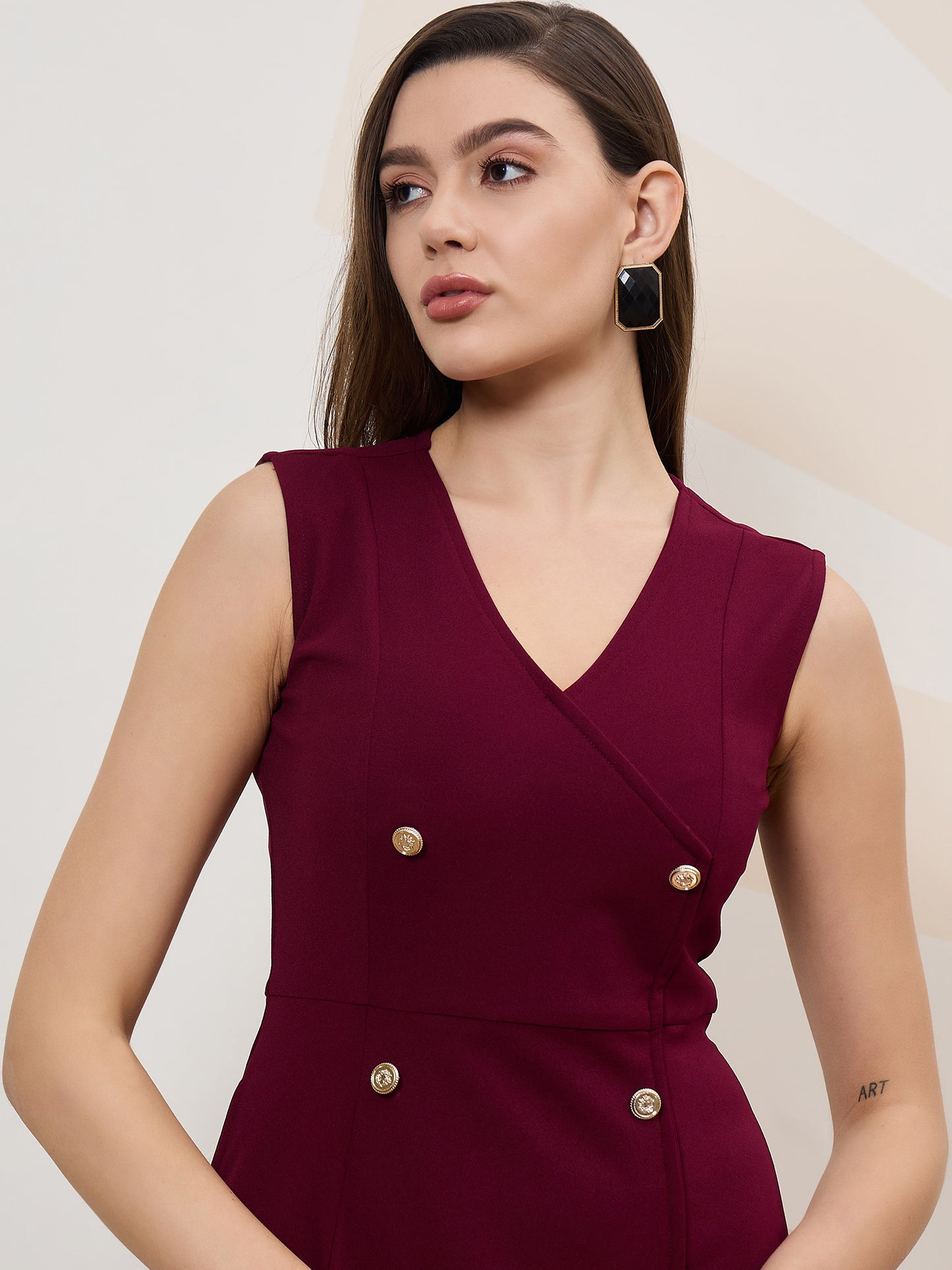 Scuba Sleeveless Formal Blazer Dress