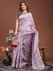 Threads of Tradition: Beige Linen Cotton Saree Woven with Stories of Grace & Heritage