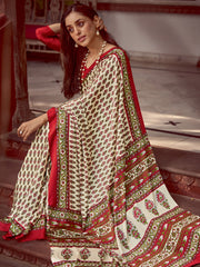 Women's Crepe Printed Designer Saree With Blouse Piece