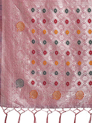 Elegant Olive Green Linen Cotton Saree with Zari Border & Woven Motifs – Perfect for Sophisticated Everyday & Festive Looks