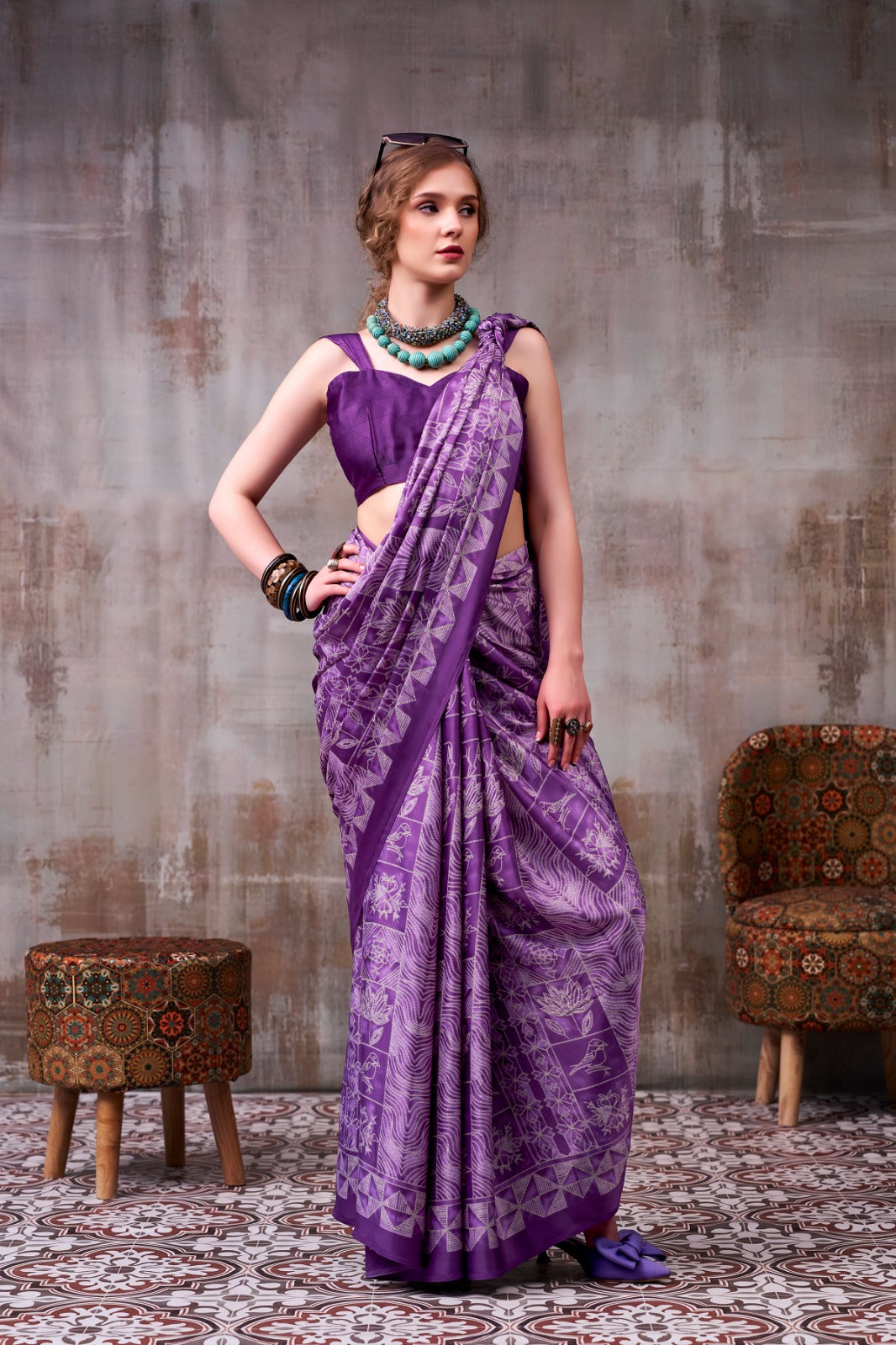 Soft-Modal-Silk-saree-with-stylish-prints-mahrani