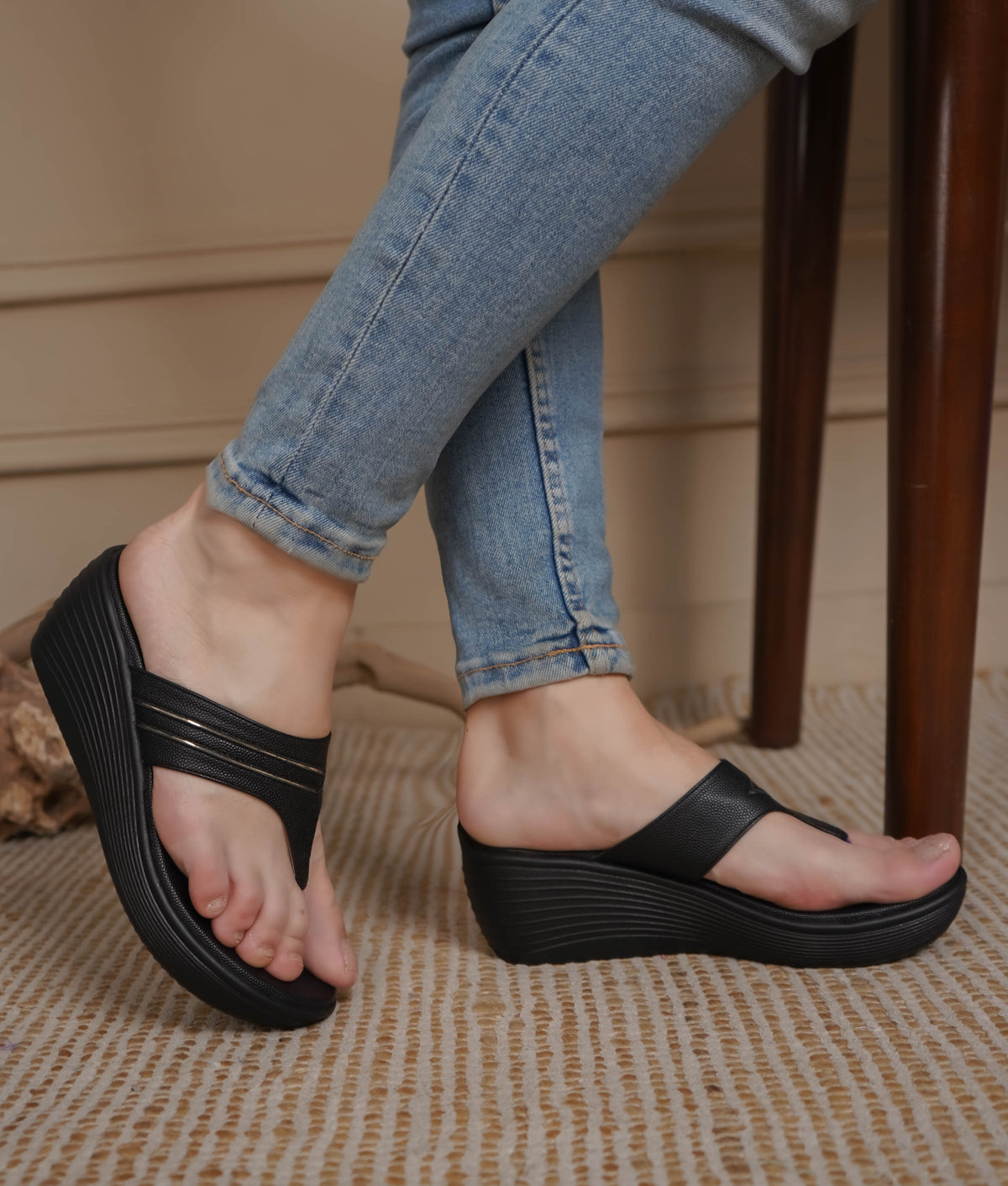 Fashion Open Back Sandal 2.5 inches Wedge Heels