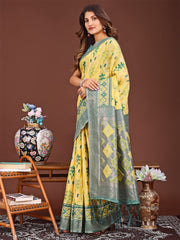 Radiant Linen Cotton Patola Saree - Where Tradition Dances with Elegance