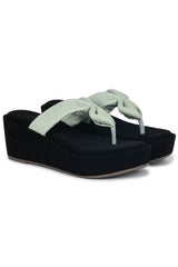 Casual Fashion Sandals 3 Inches Wedge Open Back Round Toe Heels