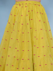 Girls Lime Green with Embroidered Ready to Wear Lehenga & Choli with Dupatta.