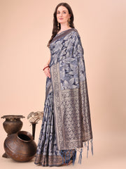 Elegant Cotton Silk Saree with Floral Design & Rich Pallu - Festive & Wedding Wear