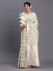 Premium Linen Cotton Saree with Pallu & Contrast Blouse Piece