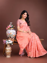 Elegant Sea Green Cotton Saree for Women – Soft Lightweight Saree with Zari Woven Butta & Tassel Border