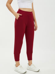 Women's Maroon Jogger Style Trousers
