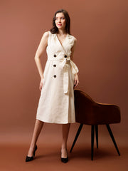 Linen Formal Midi Dress