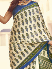 Women's Crepe Printed Designer Saree With Blouse Piece