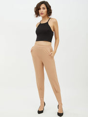 Women's Maroon Jogger Style Trousers