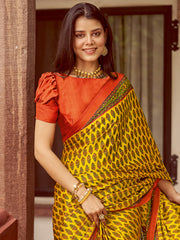 Women's Crepe Printed Designer Saree With Blouse Piece