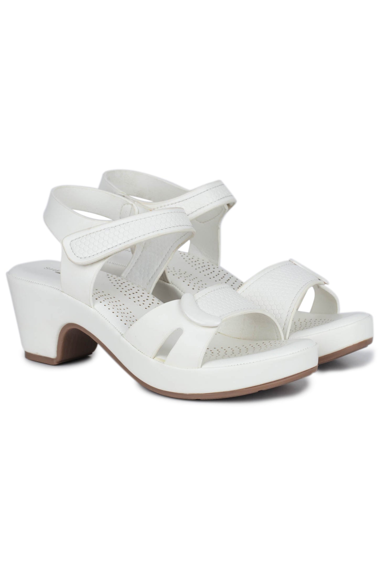 Casual Fashion Sandals 2 Inches Block Ankle Loop Round Toe Heels