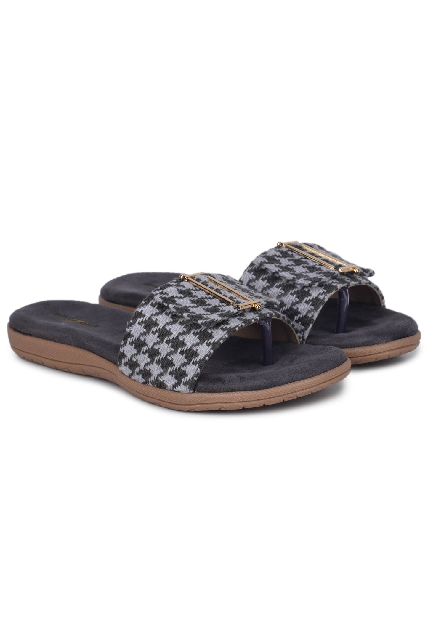 Shoetopia-Casual Black One Toe Flats Round Toe Slip-On Flats