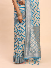 Premium Linen Cotton Saree with Pallu & Contrast Blouse Piece