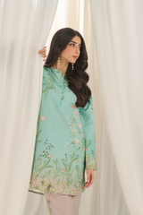 Firouzeh Mint Muslin Coord Set  Ocean Blue 3 piece set