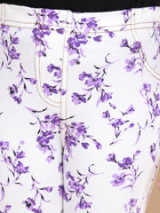 Girls Cotton Floral Printed Jegging