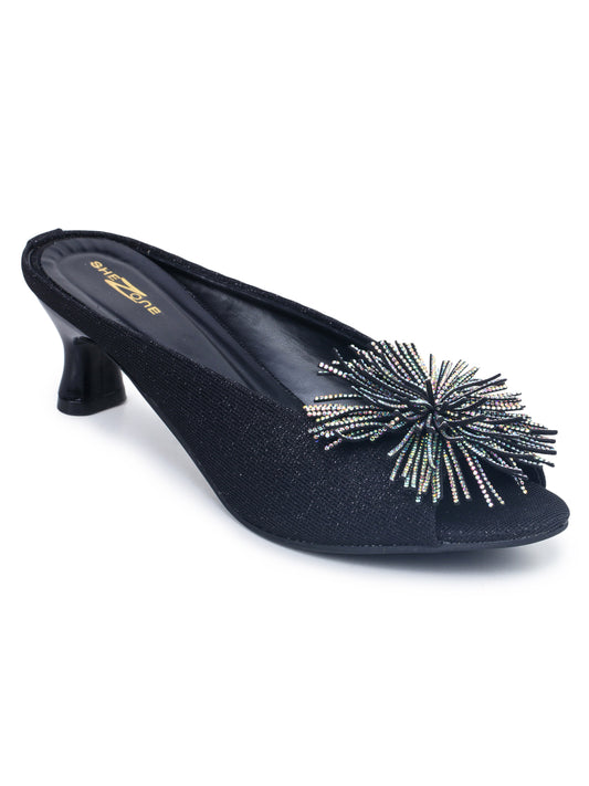 Casual Fashion Sandals Open Back Kitten Heels
