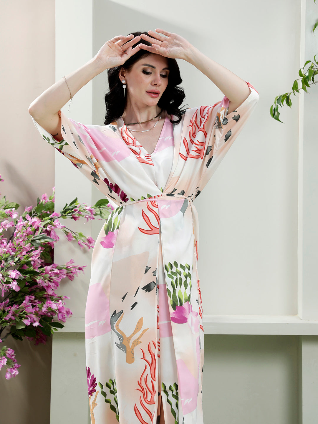 Women Floral Printed Crepe Midi Dress