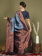 Majestic Red & Teal Silk Saree with Rich Woven Pallu – A Regal Touch for Special Moments