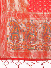 Grace in Every Thread – Sea Green & Beige Linen Cotton Saree with Royal Paisley Charm